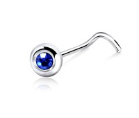 Stone Ball Silver Curved Nose Stud NSKB-19